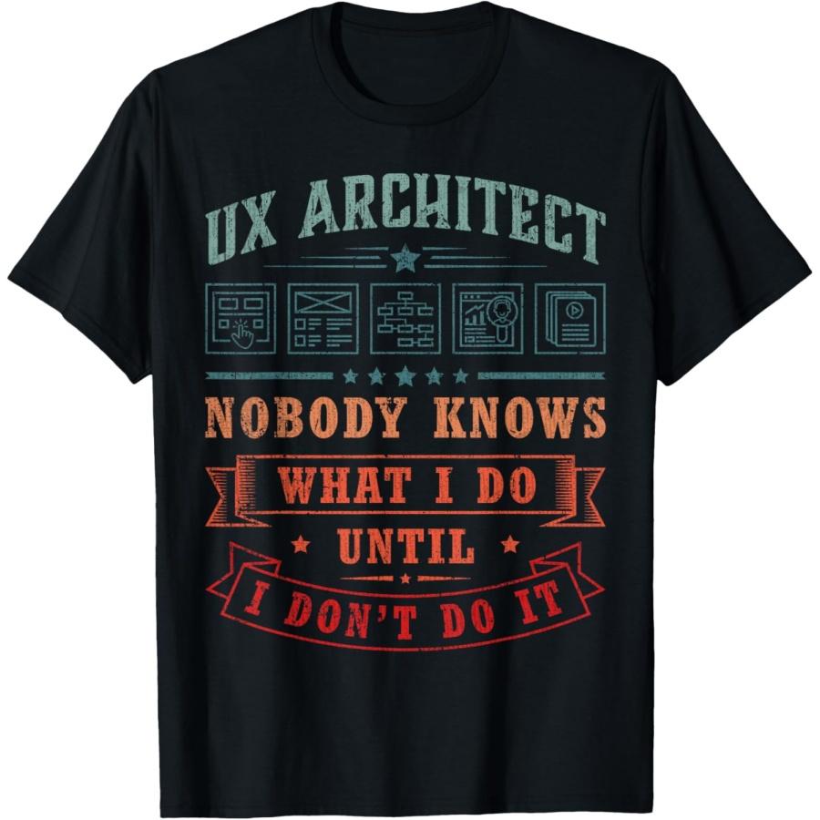 Vintage UX Specialist UX Developer UX Designer UX Architect T-Shirt XXXXXL чёрный